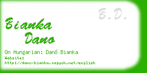 bianka dano business card